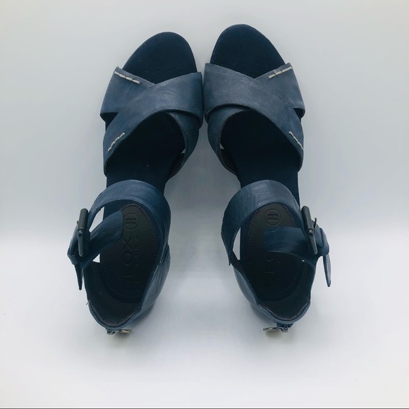 GEOX women’s blue suede wedge sandals size euro 37 US 7‎ - Picture 7 of 12